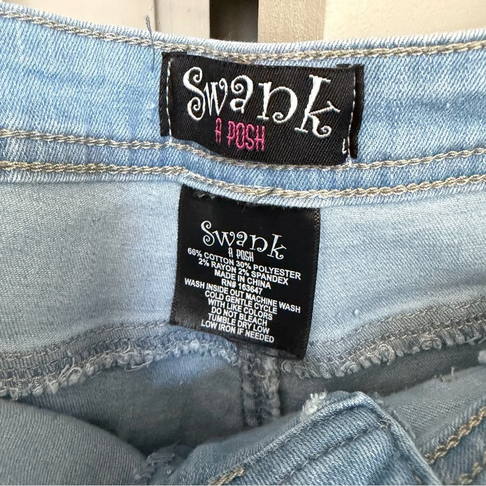 Swank A Posh Super High Waisted Slit Distressed Bell Bottoms - Picture 5 of 8